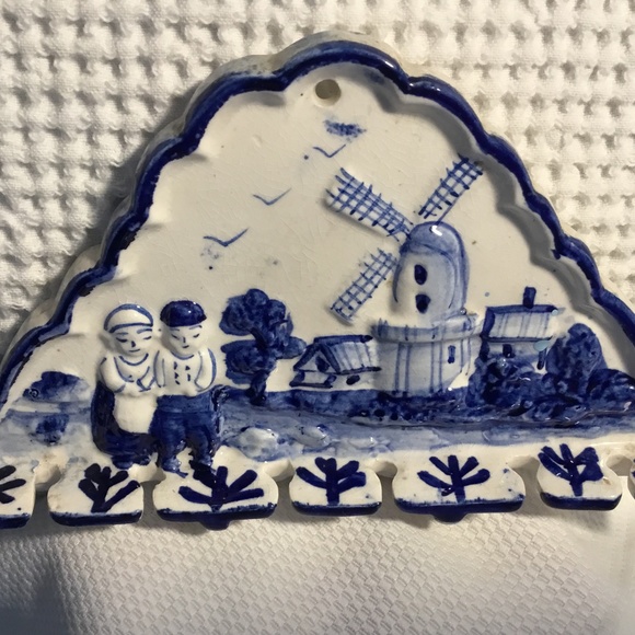 🇳🇱Vintage~Royal Delft Blue Windmill Landscape~Spoon Holder~Ceramic~Holland - Picture 2 of 7